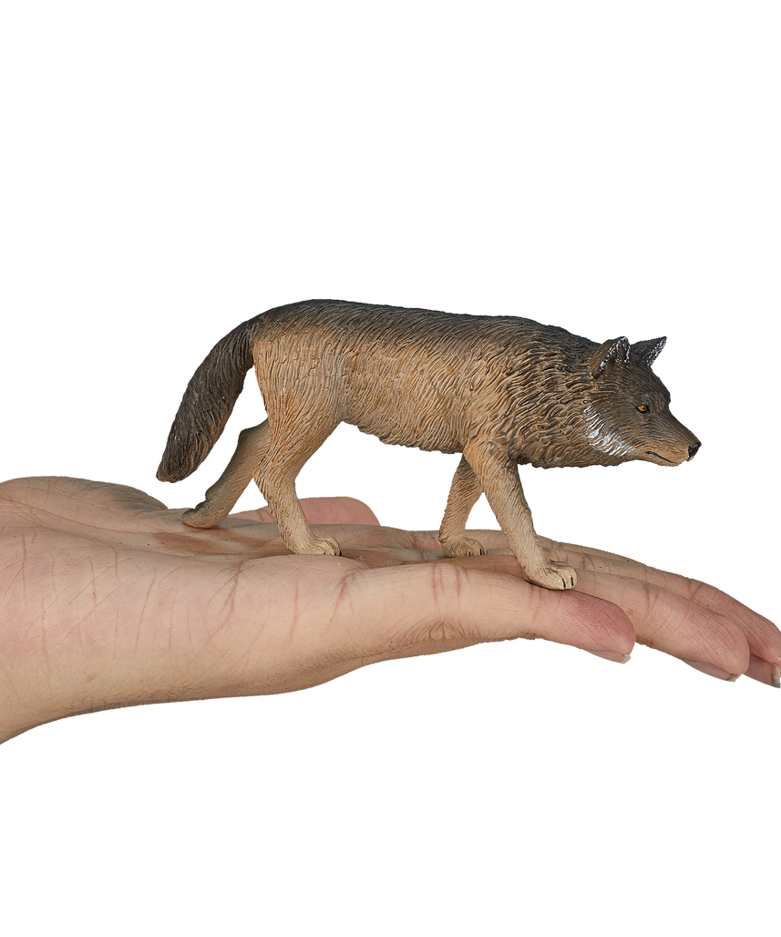 Mojo Timber Wolf Walking Medium Animal Figure Toy, Realistic Forest Wildlife Collectible for Kids