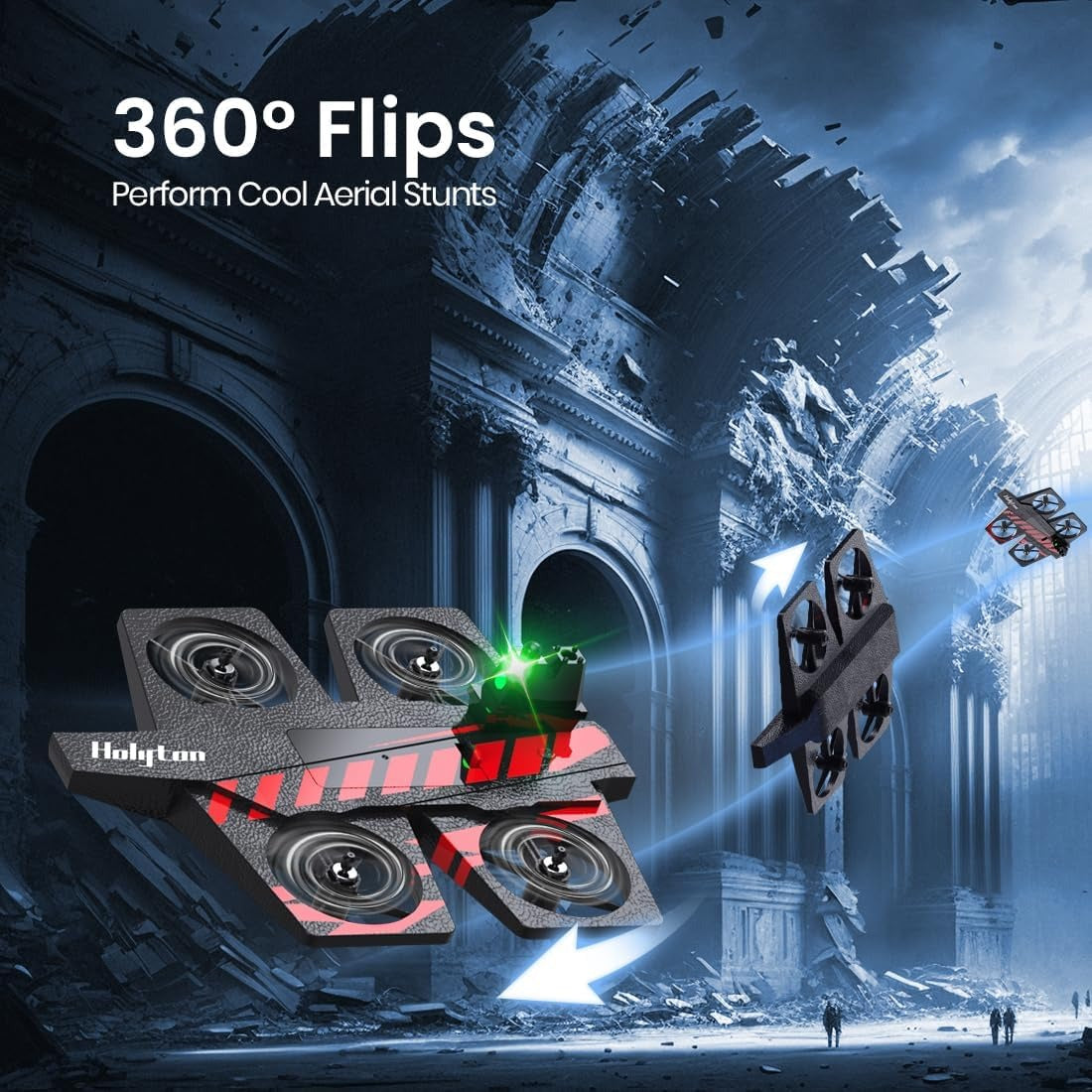 4CH HolyTon Drone, Multi-Mode Water Land Air Drone with Vertical Takeoff, Exciting STEM Flying Toy for Kids Aged 8+