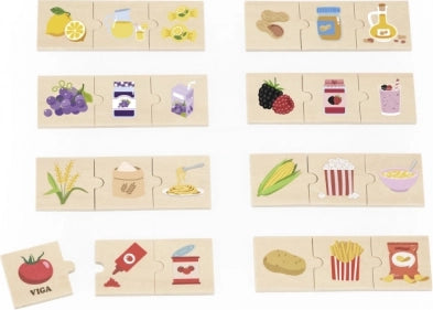 لعبة فيجا للتوصيل، طعام، من المزرعة إلى المائدة، أحجية مطابقة ومزج من 24 قطعة، لعبة مونتيسوري خشبية، تُنمّي المهارات الحسية والإدراكية والحركية الدقيقة، لعبة تعليمية غير سامة وصديقة للبيئة للأطفال، من عمر 18 شهرًا فما فوق