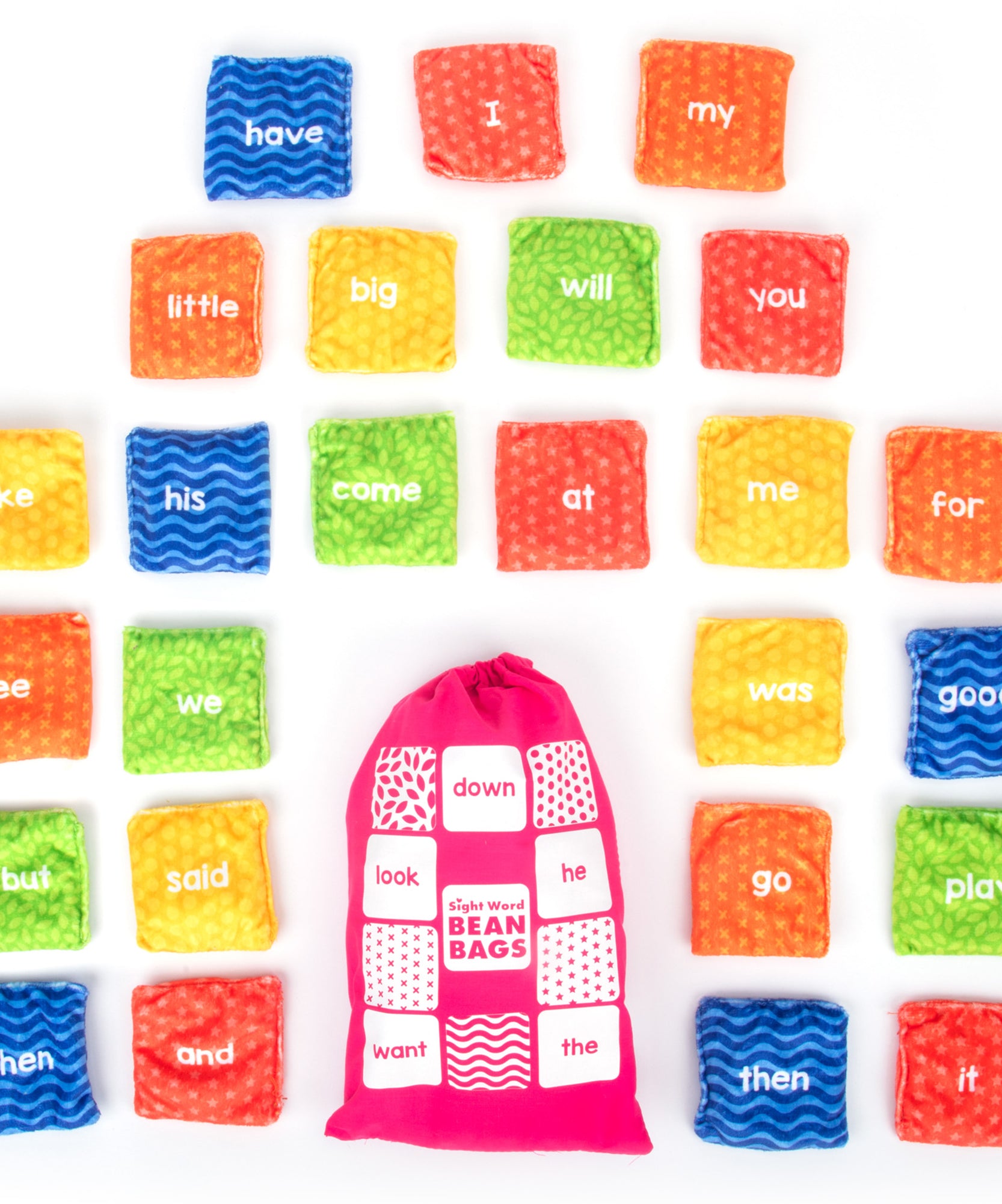 موارد التعلم - أكياس الفاصولياء - لعبة فونيكس نشطة للأطفال، 25 كيس فاصولياء مزدوج الوجهين مع 50 كلمة بصرية، لعبة تعليمية عن طريق اللمس للمفردات وطلاقة القراءة والمهارات الحركية، للأعمار من 3 سنوات فما فوق