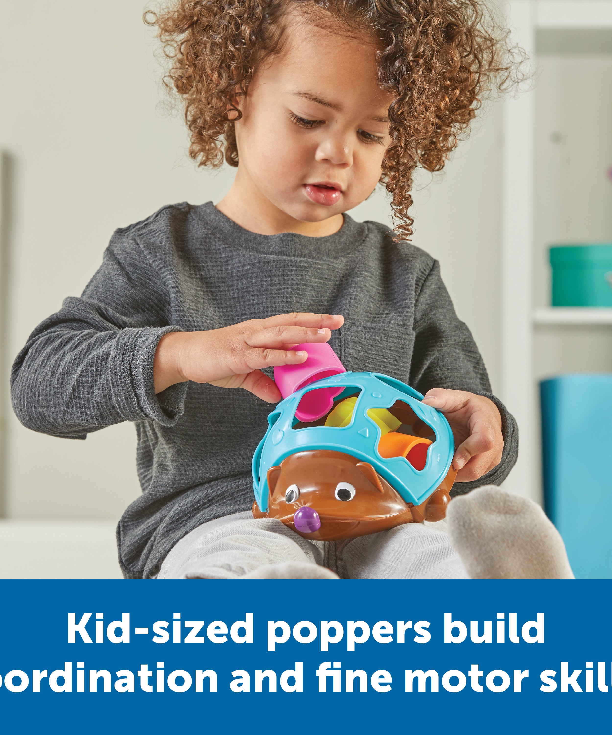 Learning Resources Spike The Fine Motor Hedgehog Poppinâ Shapes Sorter, 7-Piece Shape Sorting & Fidget Toy for Toddlers, Develops Fine Motor, Colour & Sensory Skills, Ages 18 Months+