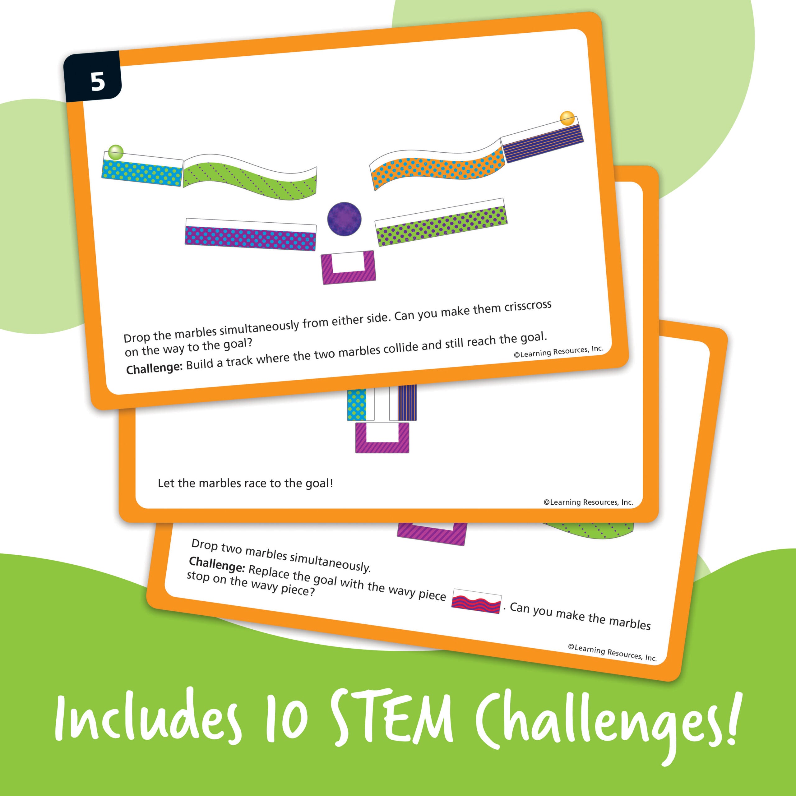 Learning Resources Tumble Trax Magnetic Marble Run, Encourages Engineering & Critical Thinking, Endless Design Combinations, Includes 14 Magnetic Pieces, 10 Activity Cards, 4 Marbles, Ages 5+