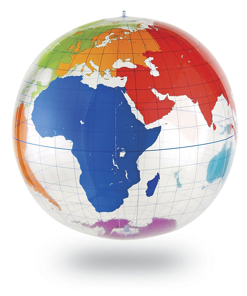 موارد التعلم - كرة أرضية عملاقة قابلة للنفخ، خريطة العالم قابلة للمسح، 67.5 سم، لتعلم الجغرافيا التفاعلي، تتضمن مجموعة إصلاح ومضخة ودليل أنشطة، للأطفال من سن 5 سنوات فما فوق