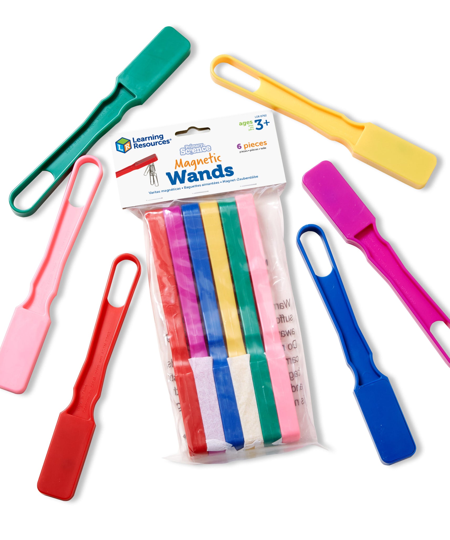 Learning Resources Primary Science Magnetic Wands, Set of 6 Vibrant Colours, Perfect for Early Exploration and STEM Learning, Ideal for Little Hands, Ages 3+