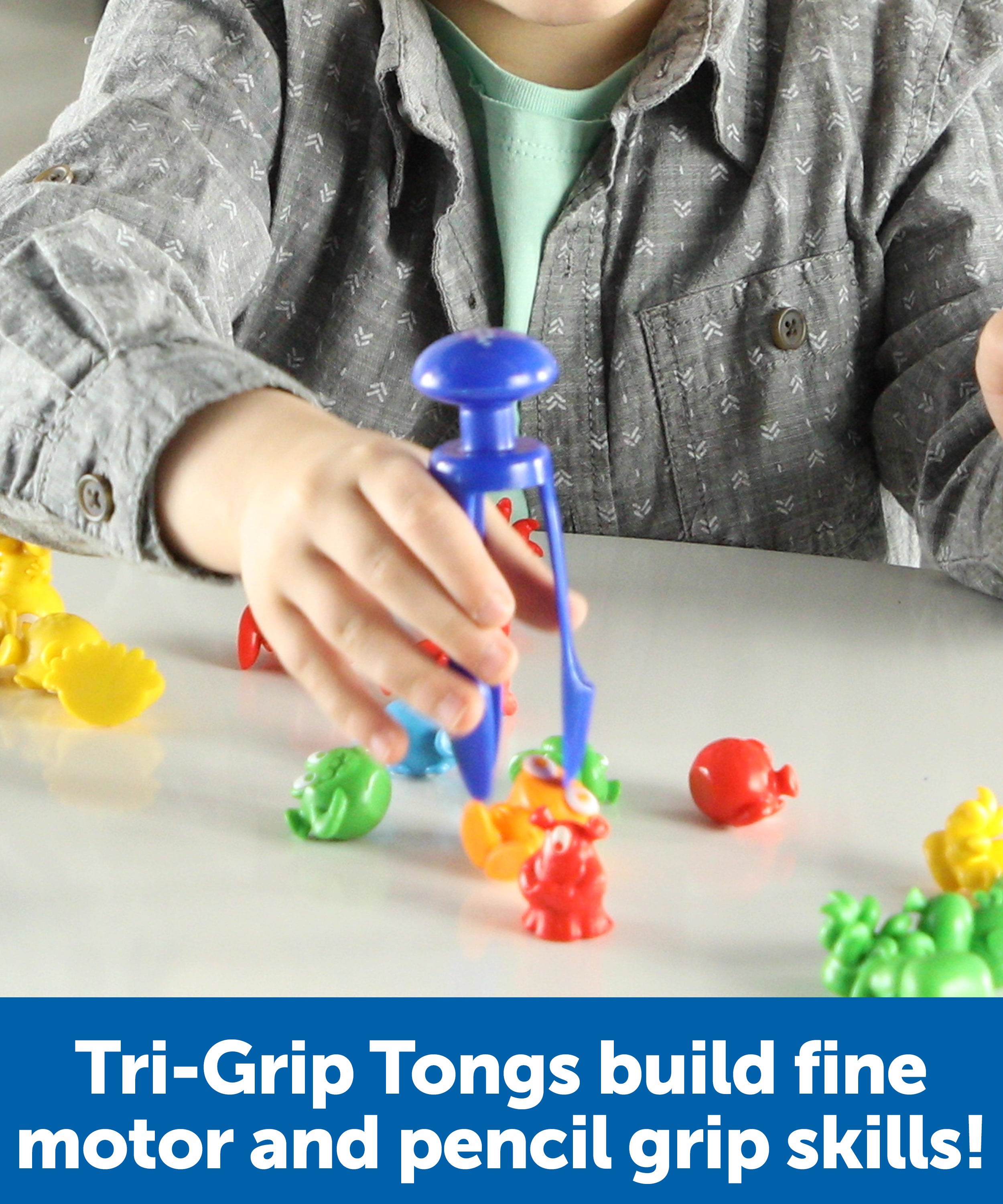 Learning Resources Grab & Sort Fine Motor Alien Counters, 37-Piece Early Math and Fine Motor Skills Toy, Includes Tri-Grip Tongs for Counting, Sorting, and Matching, For Preschoolers Ages 3+