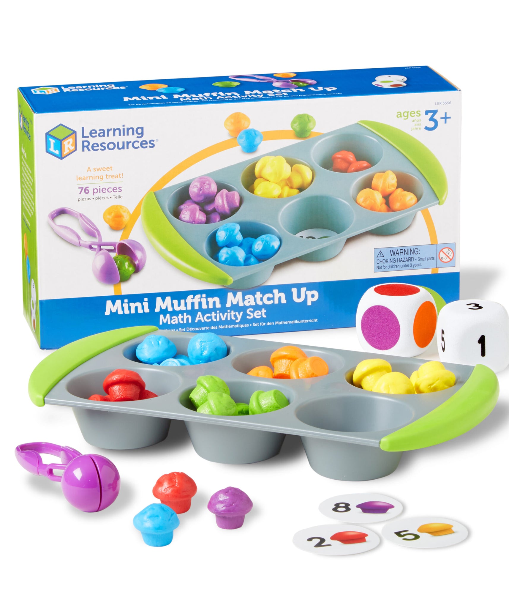 Learning Resources Mini Muffin Match Up, Hands-On Early Maths Activity Set for Colour, Number Recognition, and Fine Motor Skills, Ages 3+