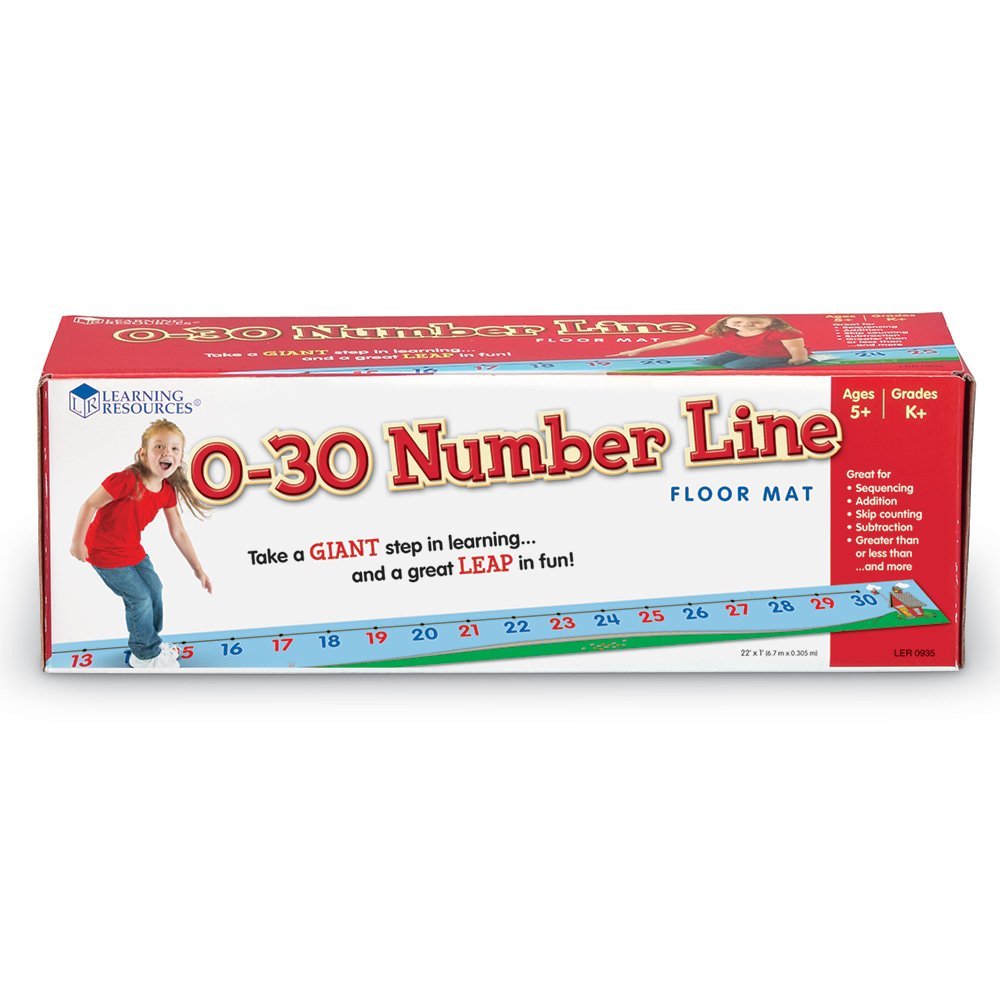Learning Resources 0–30 Number Line Floor Mat Durable Vinyl Math Mat for Kids Ages 5 Plus