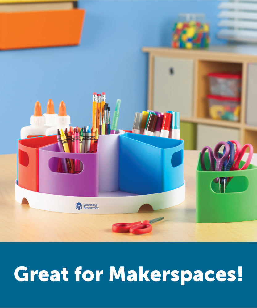 مركز تخزين Create-a-Space من Learning Resources، منظم متعدد الأقسام نابض بالحياة للفصول الدراسية أو المكتب أو محطة الواجبات المنزلية، يتضمن 9 حاويات تخزين (30.5 سم عمق × 11.5 سم ارتفاع)