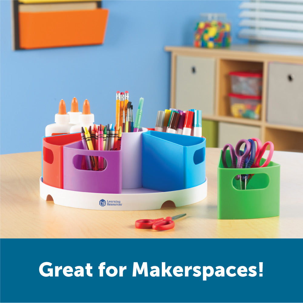 مركز تخزين Create-a-Space من Learning Resources، منظم متعدد الأقسام نابض بالحياة للفصول الدراسية أو المكتب أو محطة الواجبات المنزلية، يتضمن 9 حاويات تخزين (30.5 سم عمق × 11.5 سم ارتفاع)