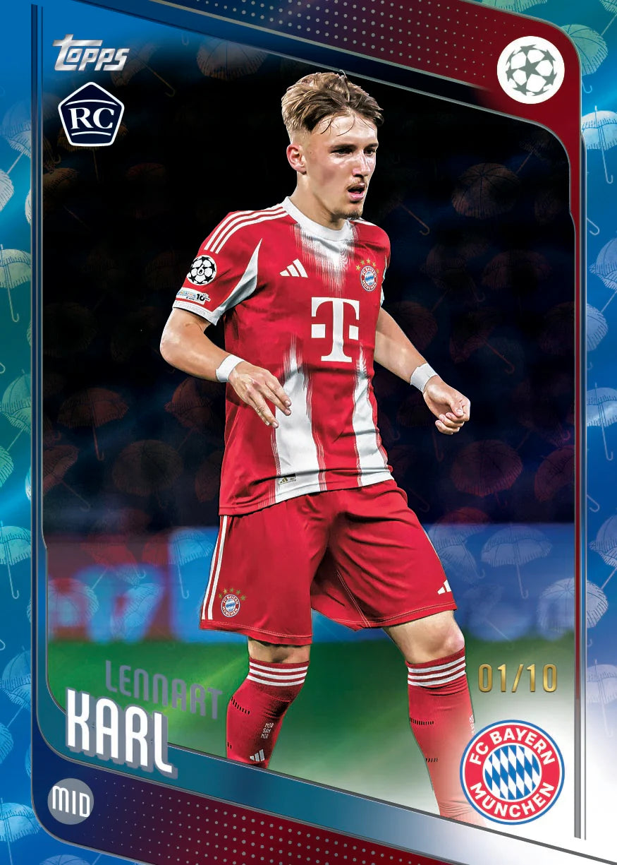 Topps UEFA Club Competitions 2025 2026 Spring Tin Trading Cards Assorted, 59 Cards Pack with 3 Holiday Parallels, Official Soccer Collectible Hobby Tin, Random Design, Age 6+
