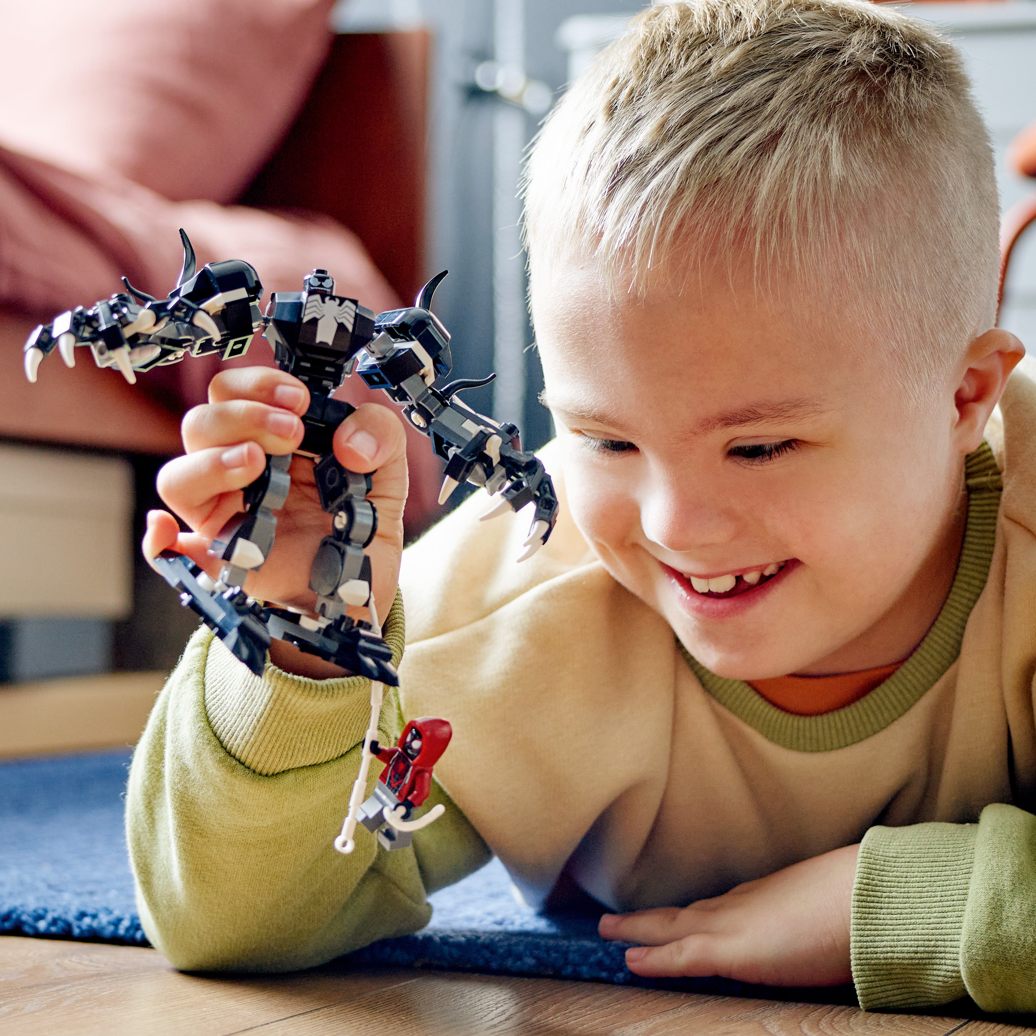 LEGO Super Heroes 76276 Venom Mech Armor vs Miles Morales Action Set for Kids 6+