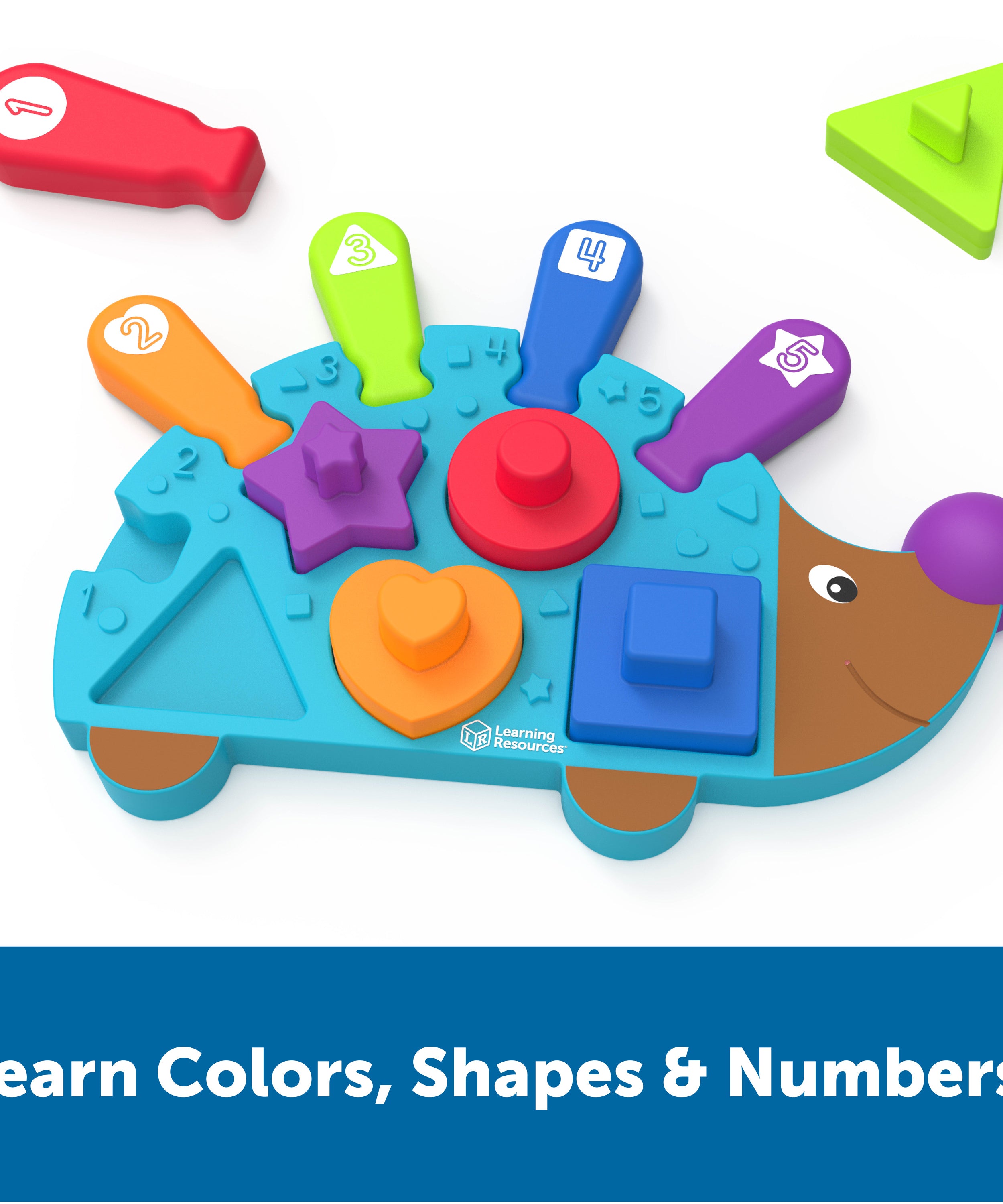 موارد التعلم سبايك القنفذ ذو المهارات الحركية الدقيقة (LER9103)، لعبة فرز الأشكال والألغاز 2 في 1، لعبة تنمية المهارات الحركية الدقيقة للأطفال الصغار، من سن 18 شهرًا فما فوق