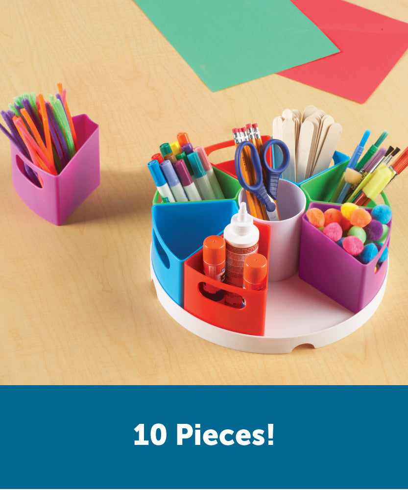 مركز تخزين Create-a-Space من Learning Resources، منظم متعدد الأقسام نابض بالحياة للفصول الدراسية أو المكتب أو محطة الواجبات المنزلية، يتضمن 9 حاويات تخزين (30.5 سم عمق × 11.5 سم ارتفاع)