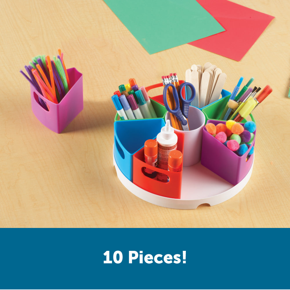 مركز تخزين Create-a-Space من Learning Resources، منظم متعدد الأقسام نابض بالحياة للفصول الدراسية أو المكتب أو محطة الواجبات المنزلية، يتضمن 9 حاويات تخزين (30.5 سم عمق × 11.5 سم ارتفاع)