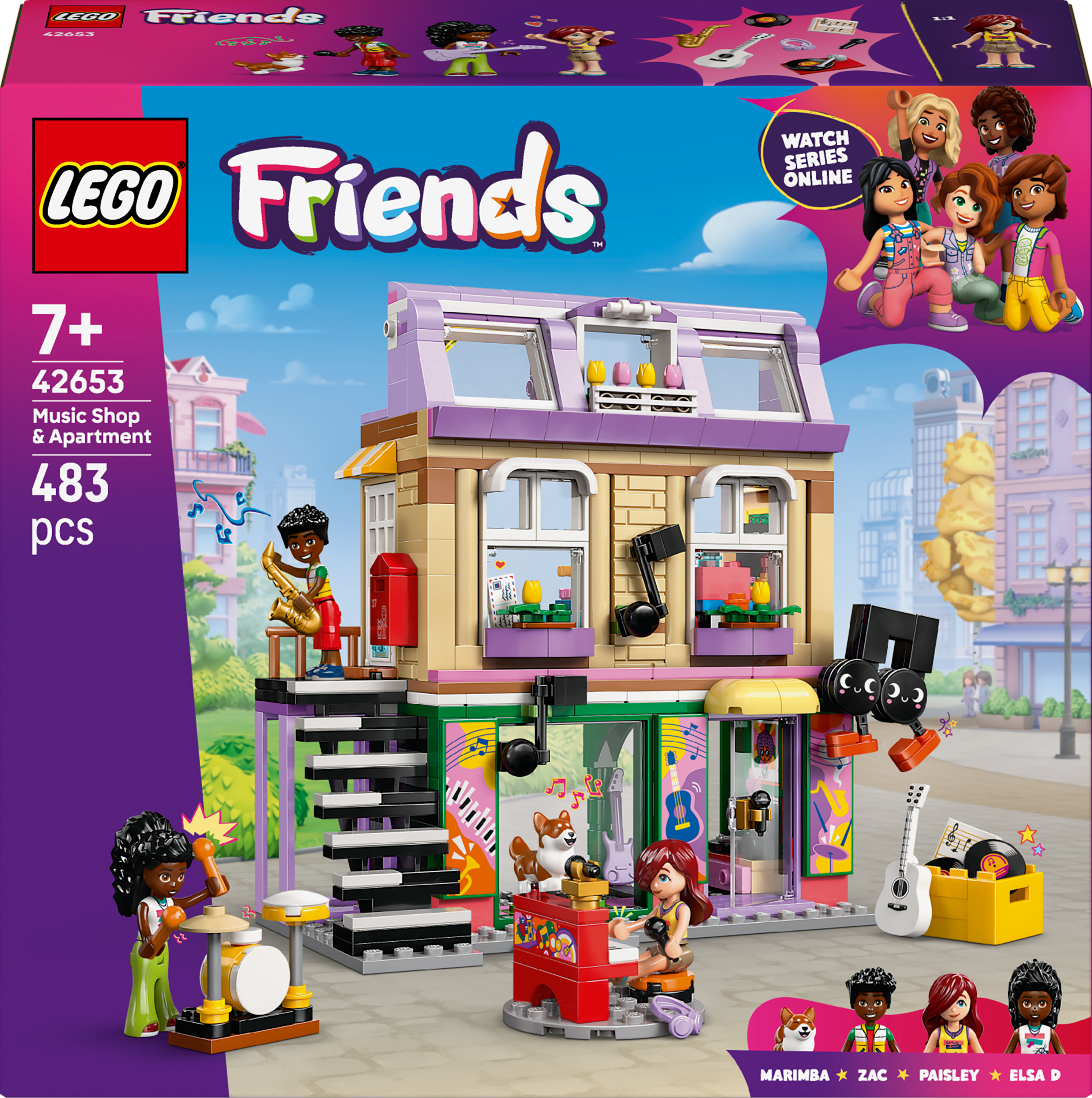 LEGO 42653 Music Store and Apartment V29 Building Set for Girls 7+ Creative Friends Role-Play Construction Toy