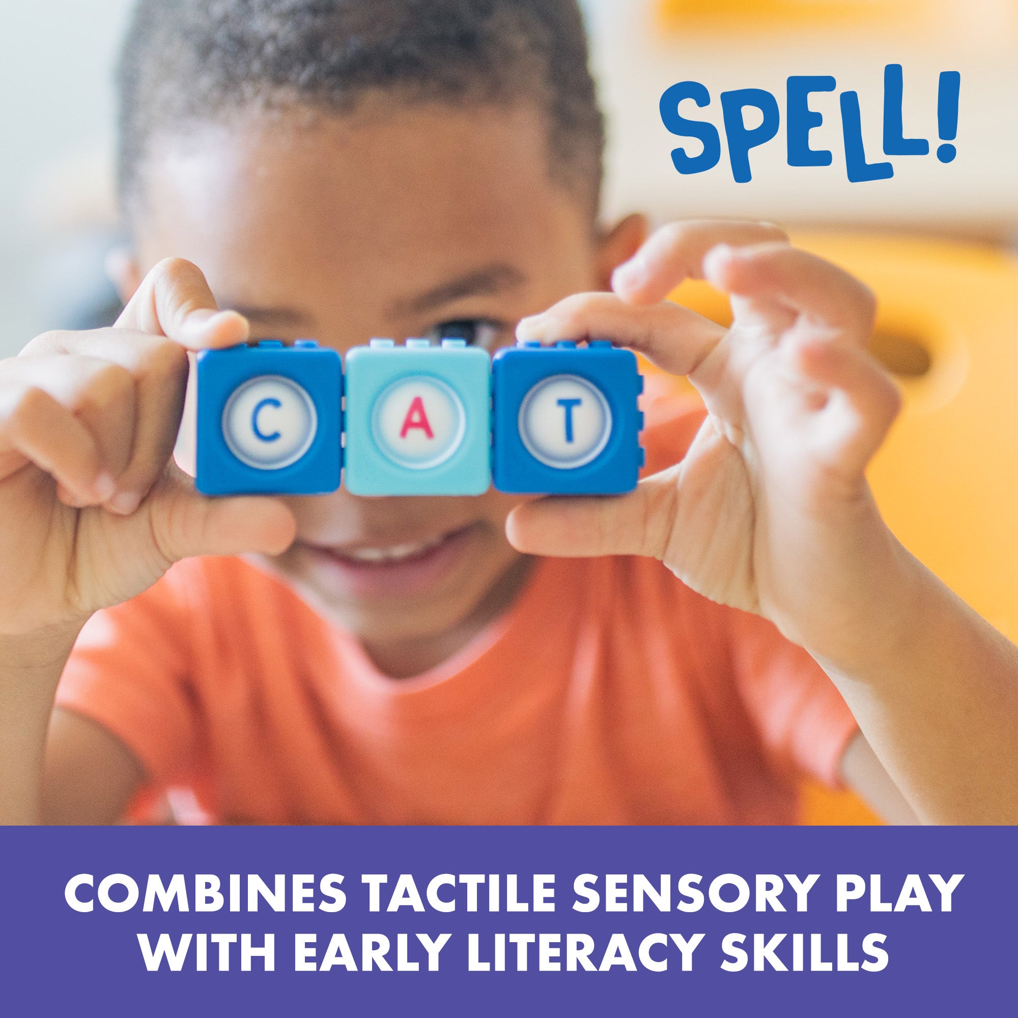 موارد تعليمية - مكعبات أبجدية متشابكة من BubbleBrix، 42 مكعب أبجدي متشابك في دلو حمل، مناسبة للأعمار من 3 سنوات فما فوق