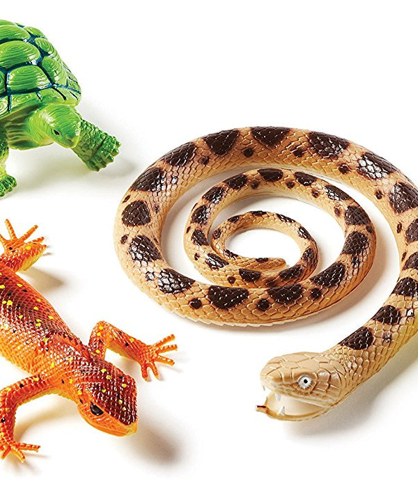 موارد التعلم - زواحف وبرمائيات جامبو، مجموعة من 5 شخصيات حيوانات واقعية للعب الخيالي والتعلم المبكر، للأعمار من سنتين فما فوق