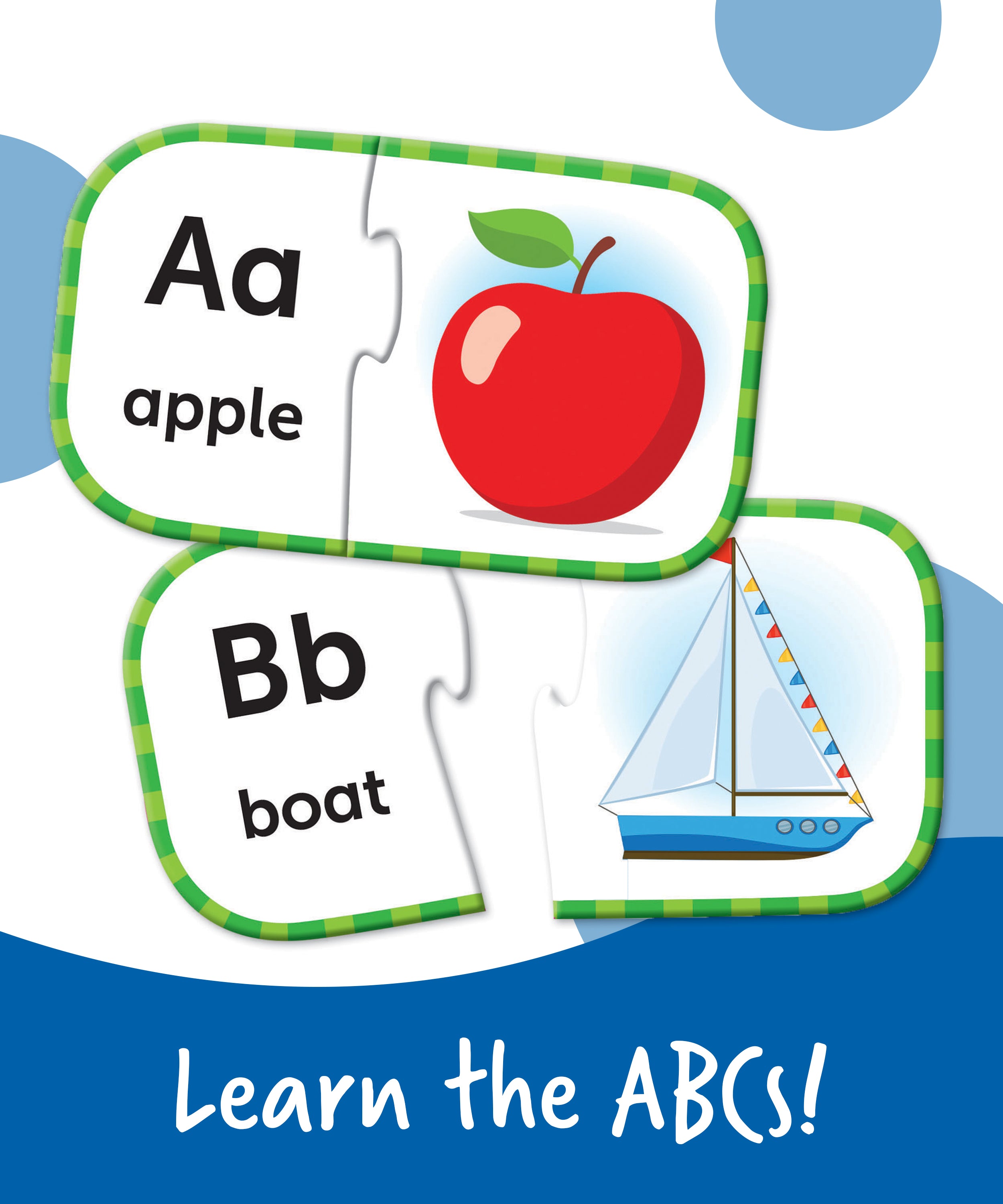 بطاقات ألغاز ABC من Learning Resources، مجموعة من 26 لغز مطابقة الحروف ذاتية التصحيح، تُعلّم الأبجدية ومهارات اللغة المبكرة، للأعمار من 3 سنوات فما فوق