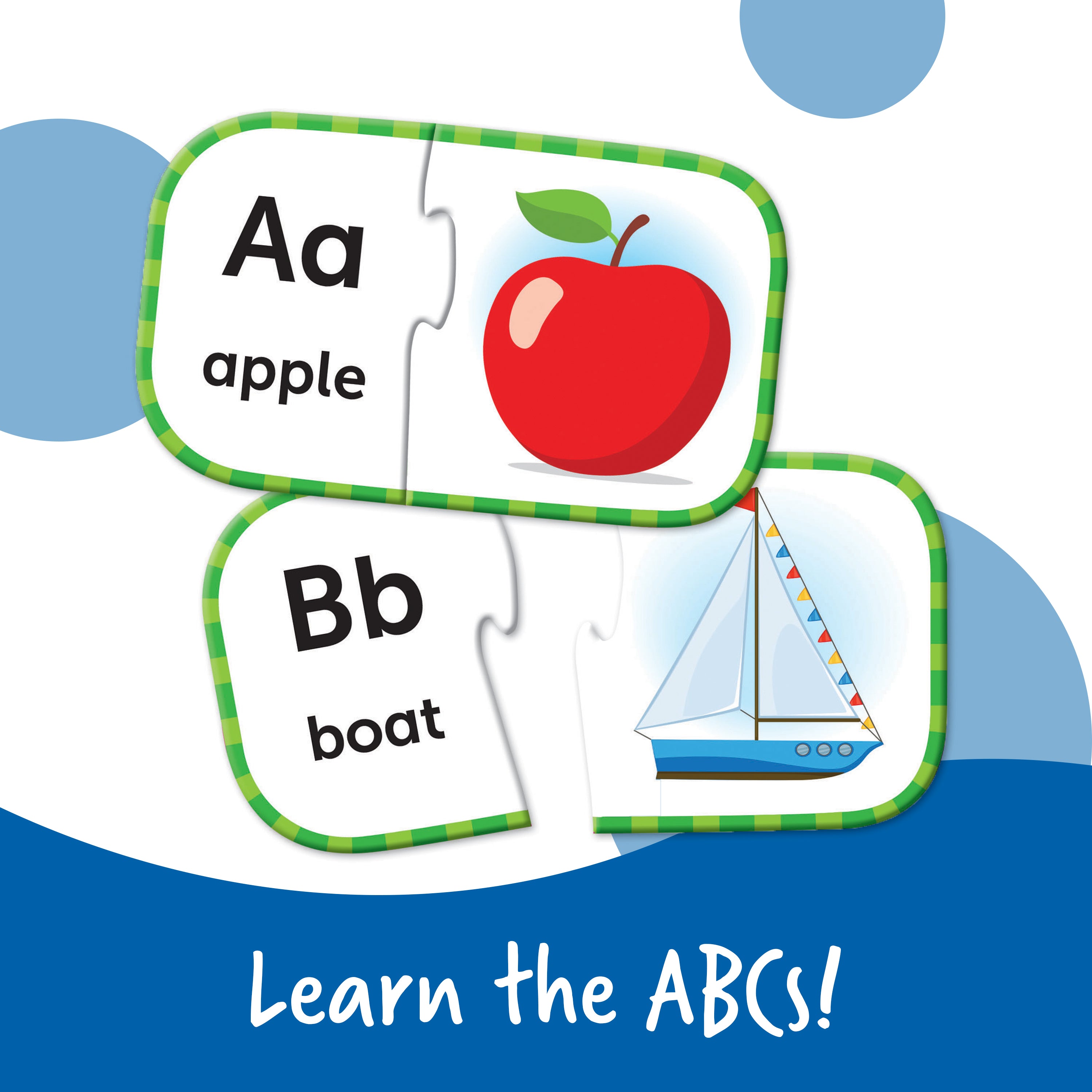 بطاقات ألغاز ABC من Learning Resources، مجموعة من 26 لغز مطابقة الحروف ذاتية التصحيح، تُعلّم الأبجدية ومهارات اللغة المبكرة، للأعمار من 3 سنوات فما فوق