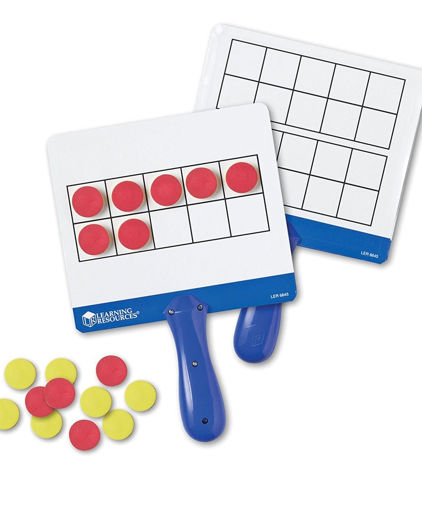 Learning Resources Magnetic Ten Frame Answer Boards, Set of 4 Double-Sided Boards with 100 Magnetic Disks, Early Maths Learning for Ages 5 Plus