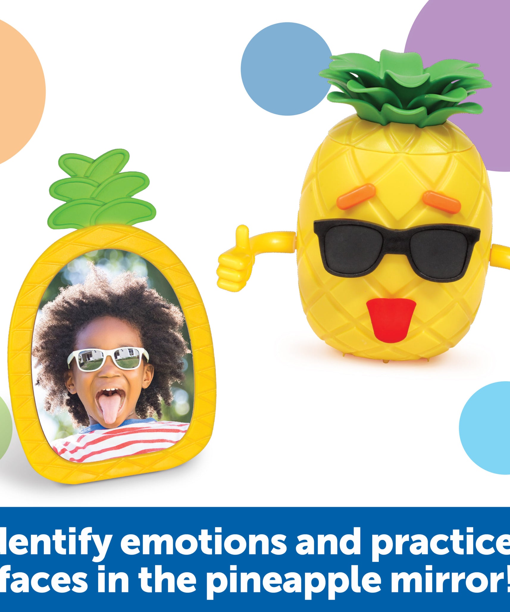 Learning Resources Big Feelings Pineapple Deluxe Set, Social Emotional Learning Toy for Kids, 50-Piece SEL Activity Set with Double-Sided Pineapple, Face Pieces & Mirror, Ages 3+