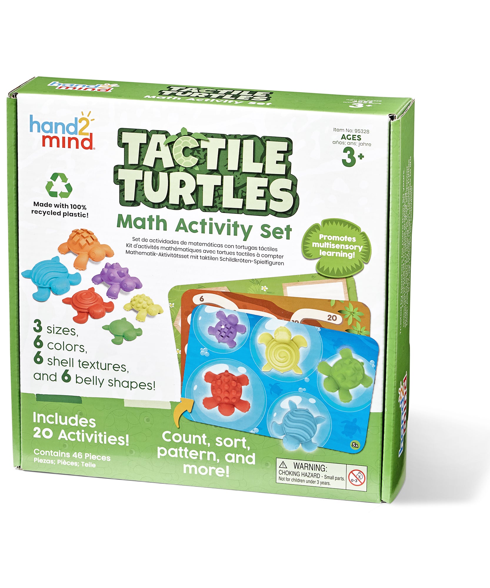 Learning Resources Tactile Turtles Math Activity Set, 36 Colourful Counters with Textures and Sizes, Early Maths and Sorting Toy for Ages 3 Plus, 46 Piece Set