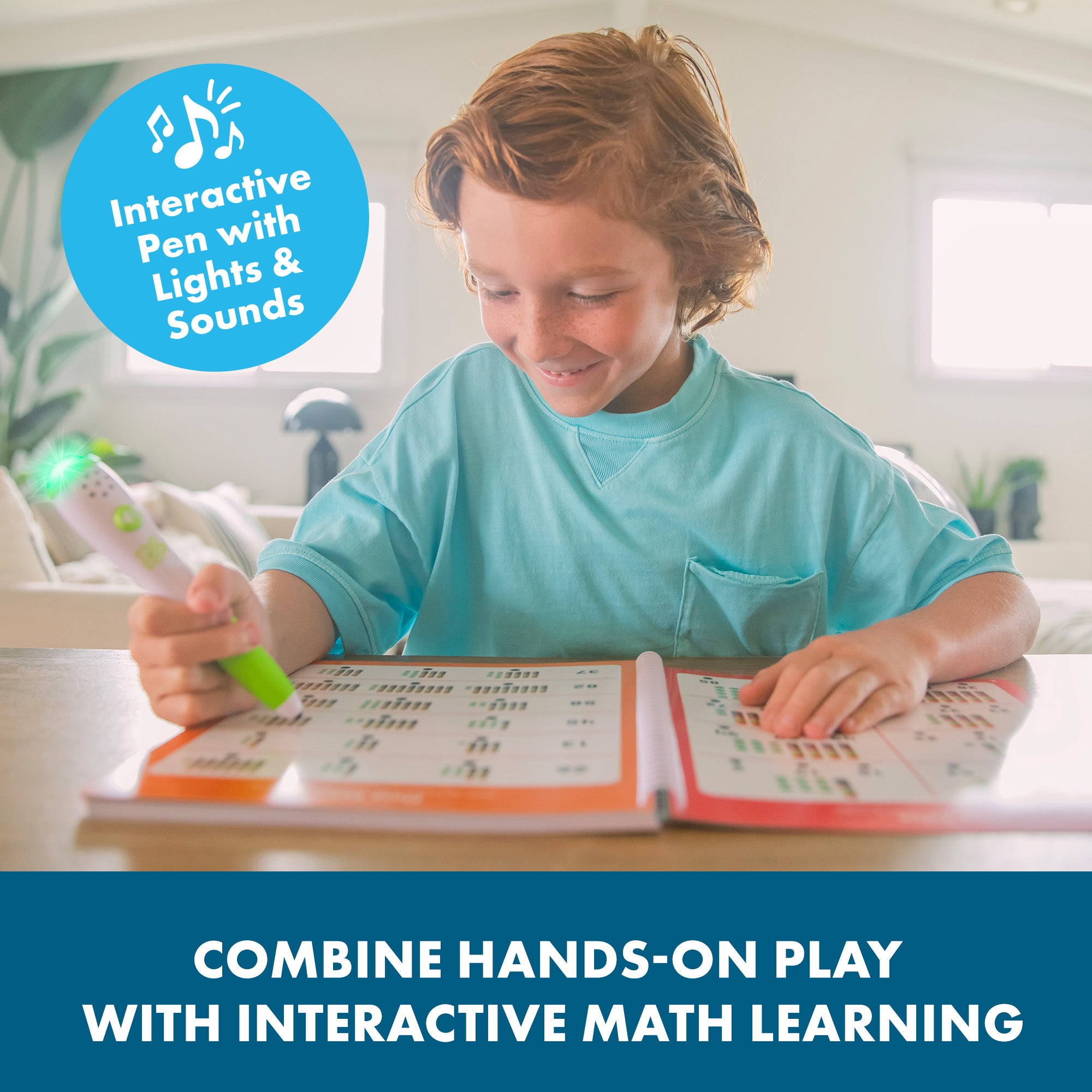 مصادر التعلم - النقاط الساخنة - دعونا نتعلم الرياضيات - الصف الأول، كتاب تمارين تفاعلي يحتوي على 50 صفحة أنشطة وقلم ناطق، مناسب للأعمار من 6 سنوات فما فوق