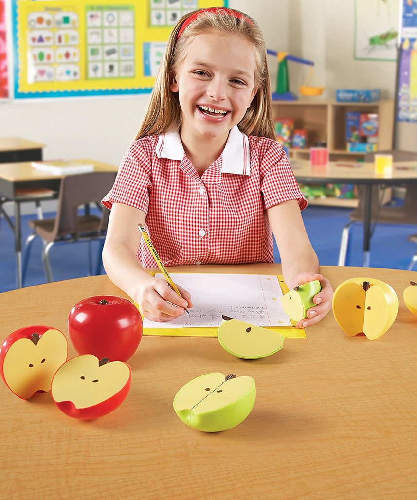 Learning Resources Magnetic Apple Fractions, Hands-On Learning Tool for Teaching Fractions, Equivalencies, and Basic Math Concepts