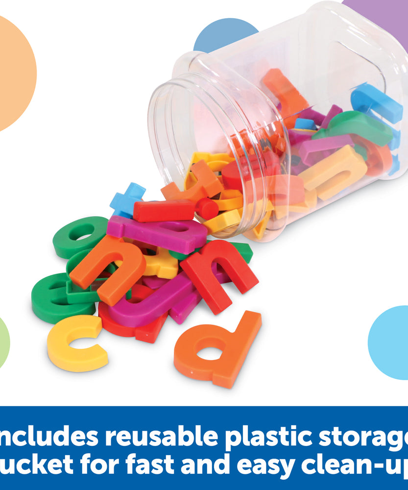 مجموعة حروف مغناطيسية صغيرة جامبو من Learning Resources، مكونة من 40 حرفًا، لتدريب الأطفال على القراءة والكتابة المبكرة، أبجدية مغناطيسية للثلاجة والسبورة البيضاء، تتضمن وعاء تخزين، مناسبة للأعمار من 3 سنوات فما فوق
