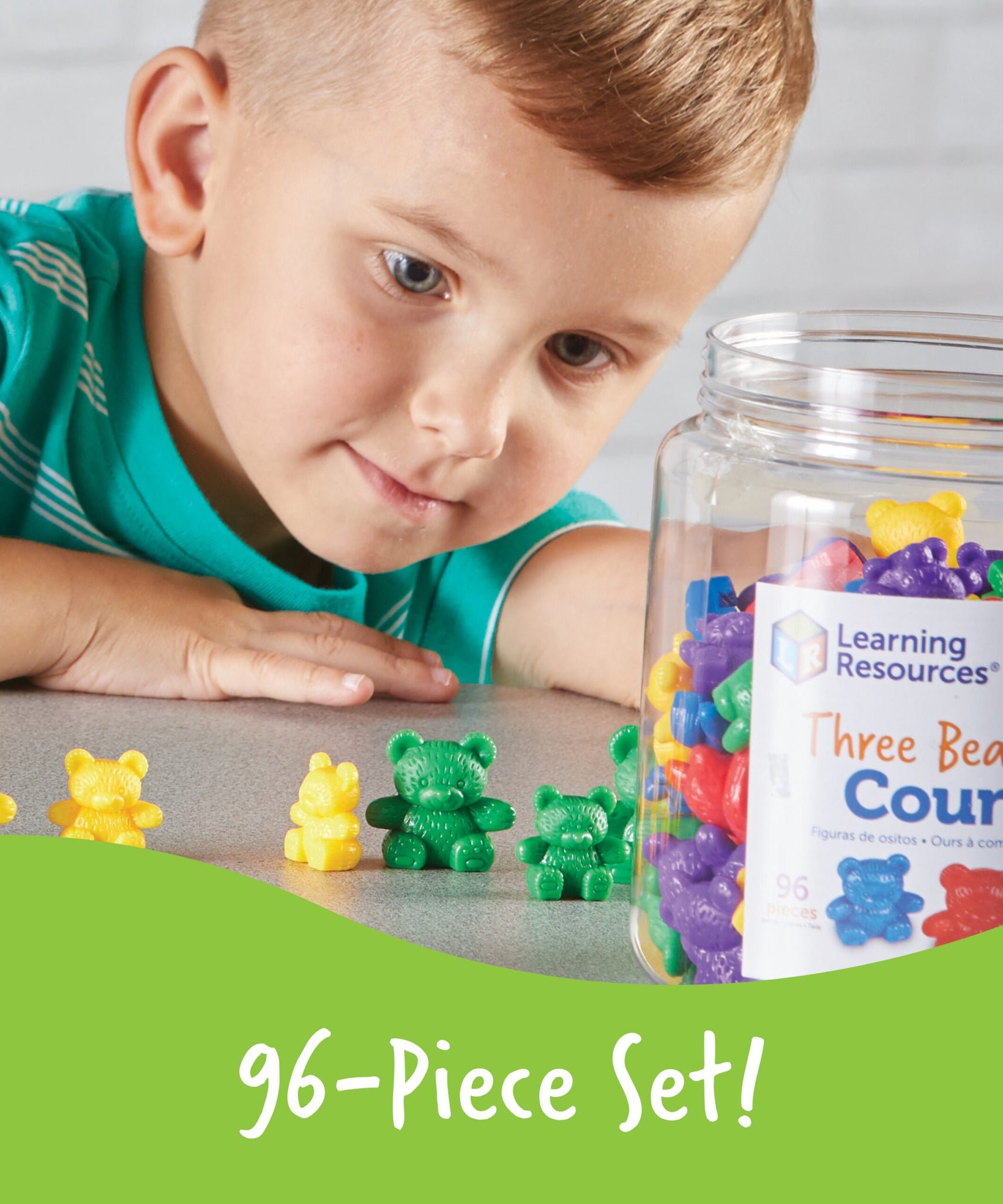 Learning Resources Three Bear Family Counters, Set of 96, Multi-Coloured Maths Counters for Counting, Sorting, Patterning & Weight Comparison, Ideal for Classroom Learning, Ages 3+