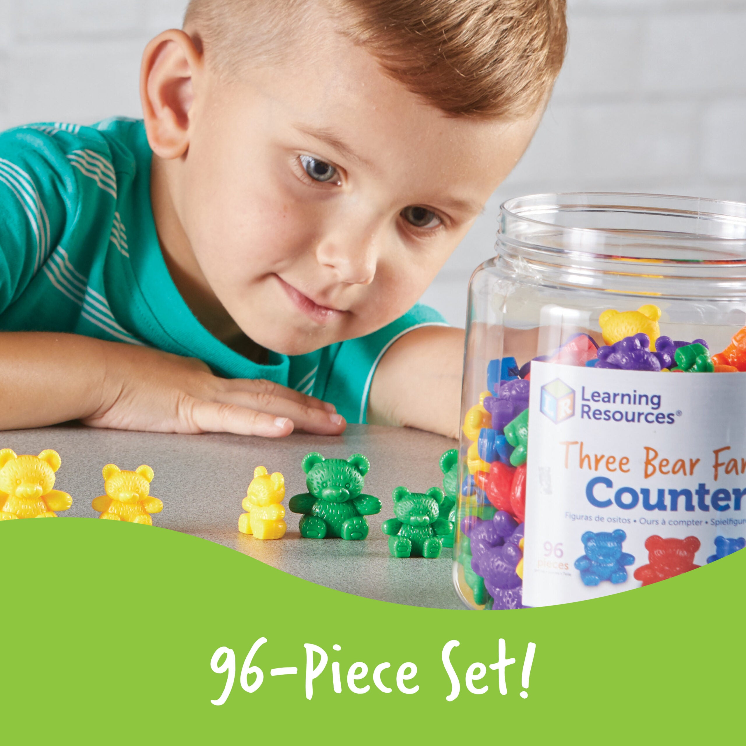 Learning Resources Three Bear Family Counters, Set of 96, Multi-Coloured Maths Counters for Counting, Sorting, Patterning & Weight Comparison, Ideal for Classroom Learning, Ages 3+