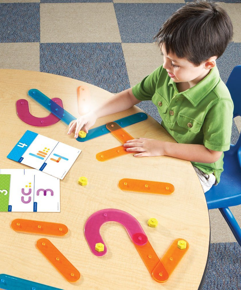 Learning Resources Number Construction Set, Build & Recognize Numbers 0-9, Fine Motor & Numeracy Activity for Kids, Includes Activity Cards & Colour-Coded Pieces, Set of 50, Ages 4+