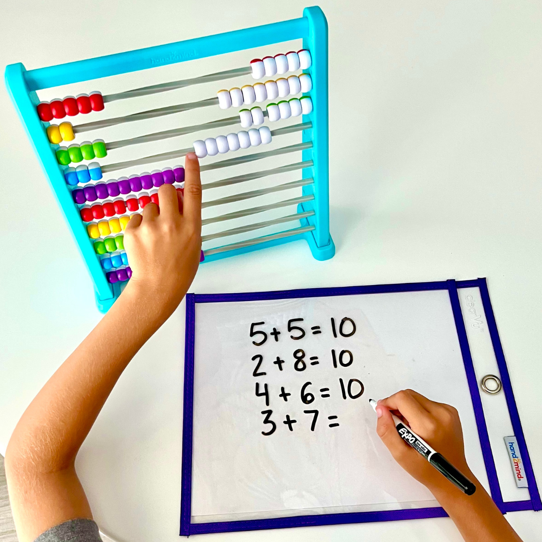 عداد متغير الألوان من Learning Resources، أداة تفاعلية لتعليم الرياضيات للأطفال، العد البصري، والجمع والطرح، بإطار بلاستيكي متين، يتضمن دليل الأنشطة، مناسب للأعمار من 3 سنوات فما فوق