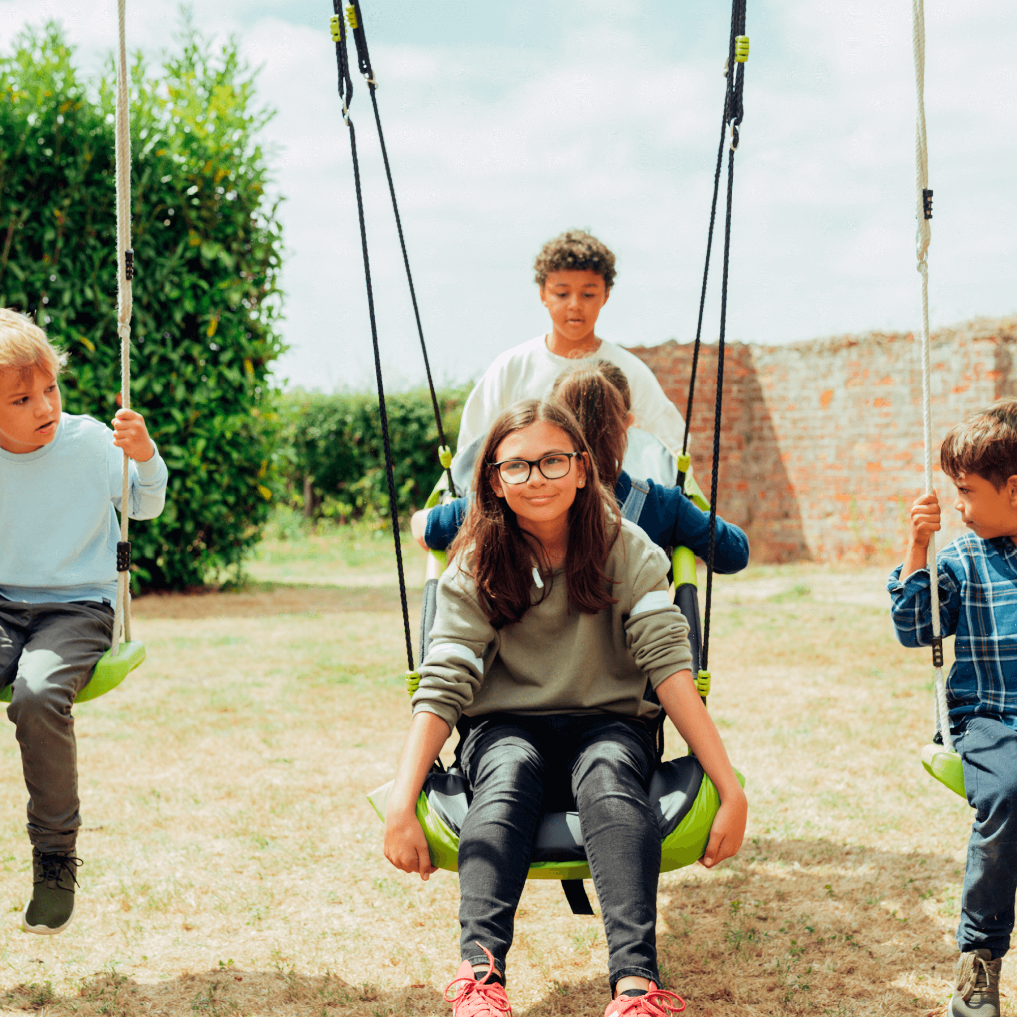 Plum® Bison Wooden Climbing Frame, FSC® Certified Garden Playcentre, Swings, Slides, Climbing Wall & Sand Pit, Outdoor Play Set, Ages 3+