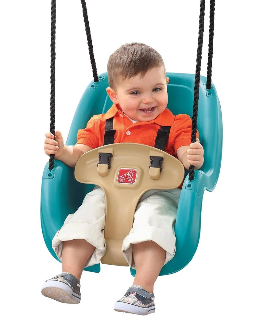 Step2 Infant to Toddler Swing, Turquoise, 1-PK, Weather-Resistant Rope & Easy-Clean Seat