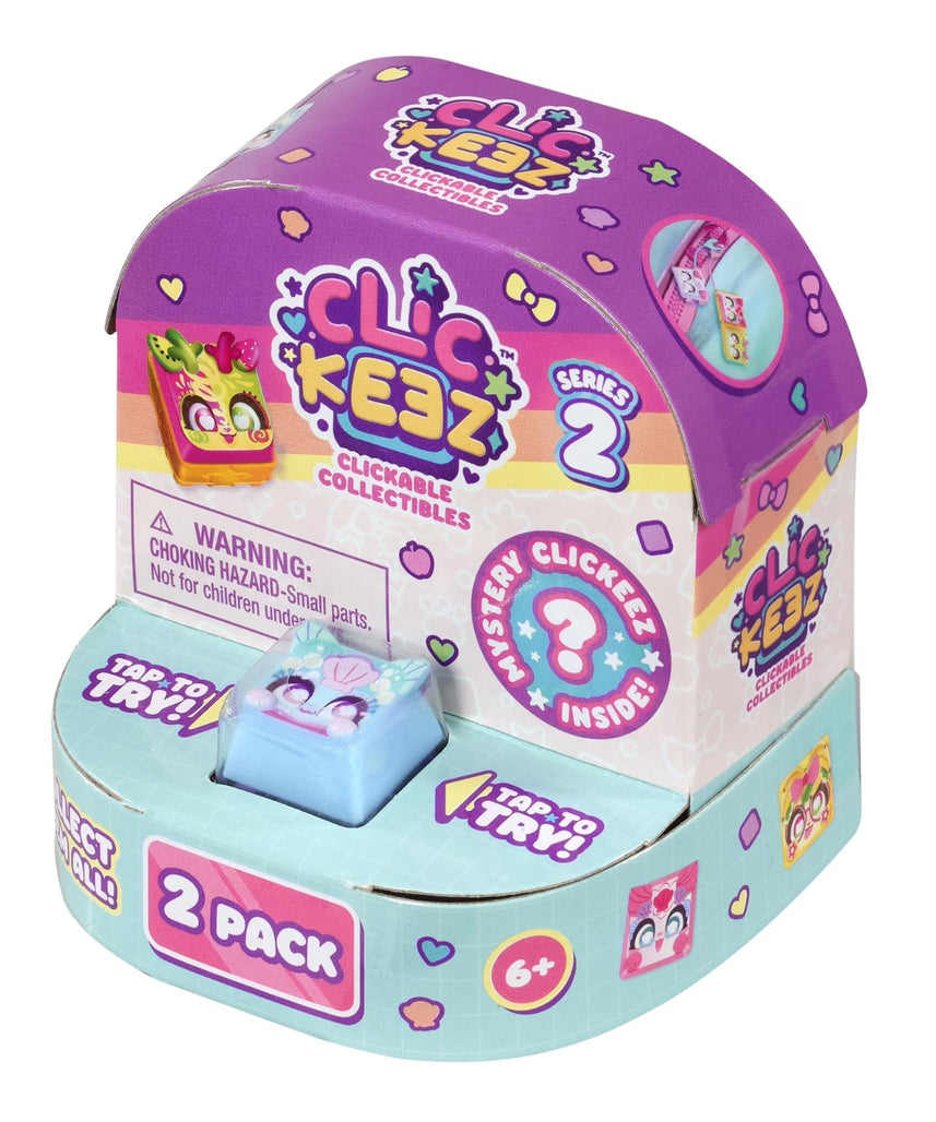 Clickeez Twin Pack Season 2 Clickable Keyboard Collectibles with 2 Mystery Characters, Keychain & Collector Guide, Fidget Toy for Kids Ages 6+