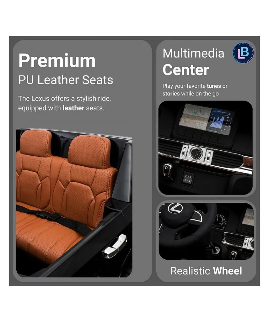 Lovely Baby Lexus LX570 SUV Ride-On Car for Kids, 3+ Years, Remote Control, LED Lights, Music, Openable Doors – Red, Gold, or Blue