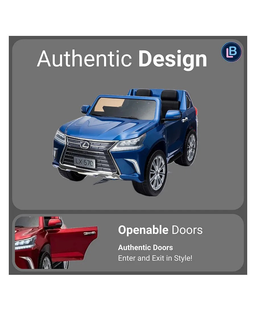 Lovely Baby Lexus LX570 SUV Ride-On Car for Kids, 3+ Years, Remote Control, LED Lights, Music, Openable Doors – Red, Gold, or Blue