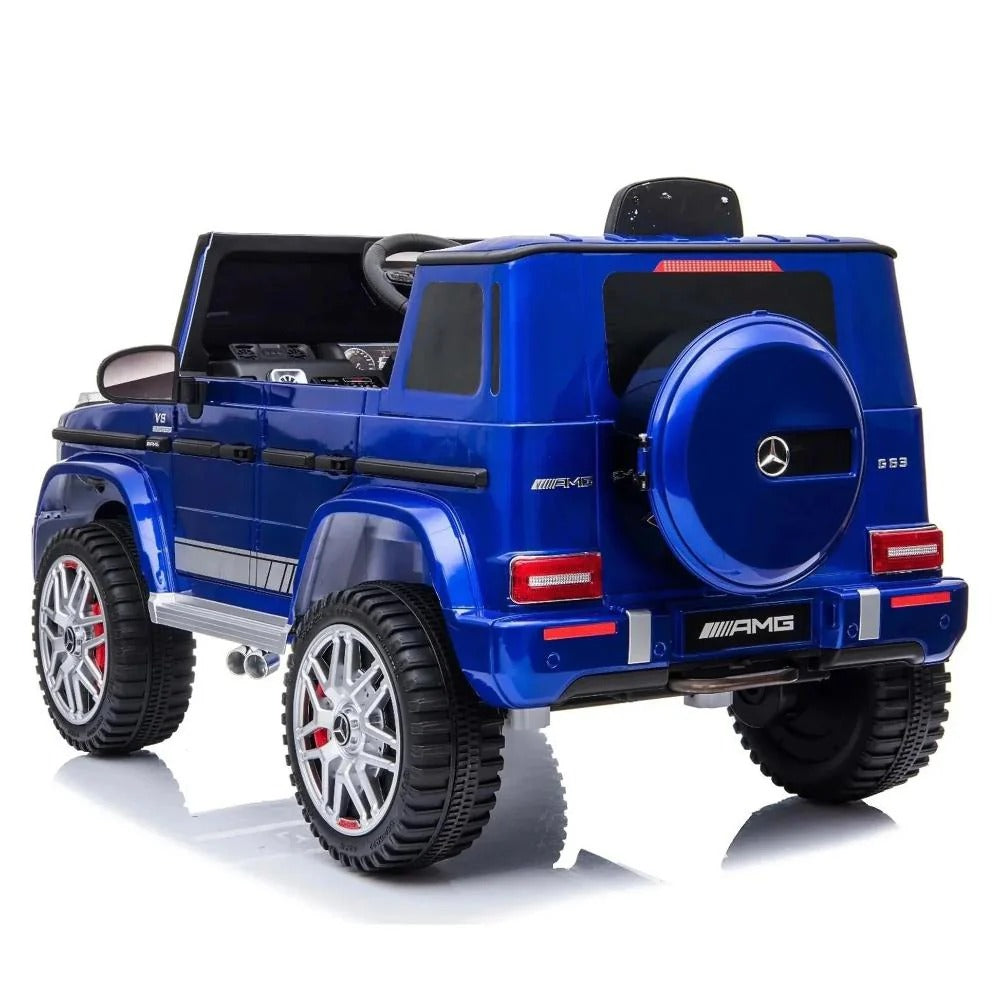 Licensed Mercedes-Benz AMG G63 Ride-On Car for Kids, 3+ Years, 12V Battery Powered Electric SUV with Remote Control, LED Lights, USB Music Player, Realistic Design – Black, White, Red, Blue