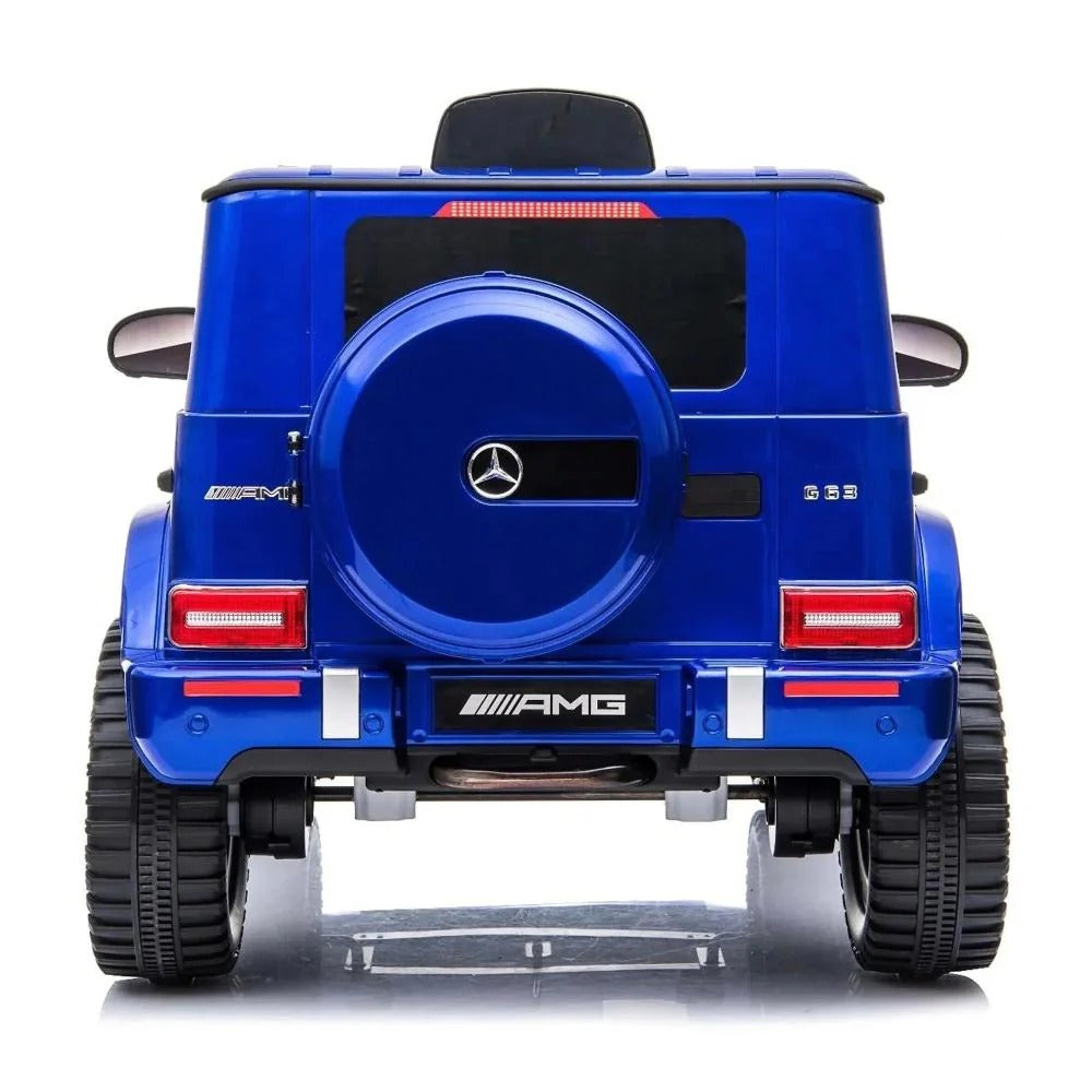 Licensed Mercedes-Benz AMG G63 Ride-On Car for Kids, 3+ Years, 12V Battery Powered Electric SUV with Remote Control, LED Lights, USB Music Player, Realistic Design – Black, White, Red, Blue