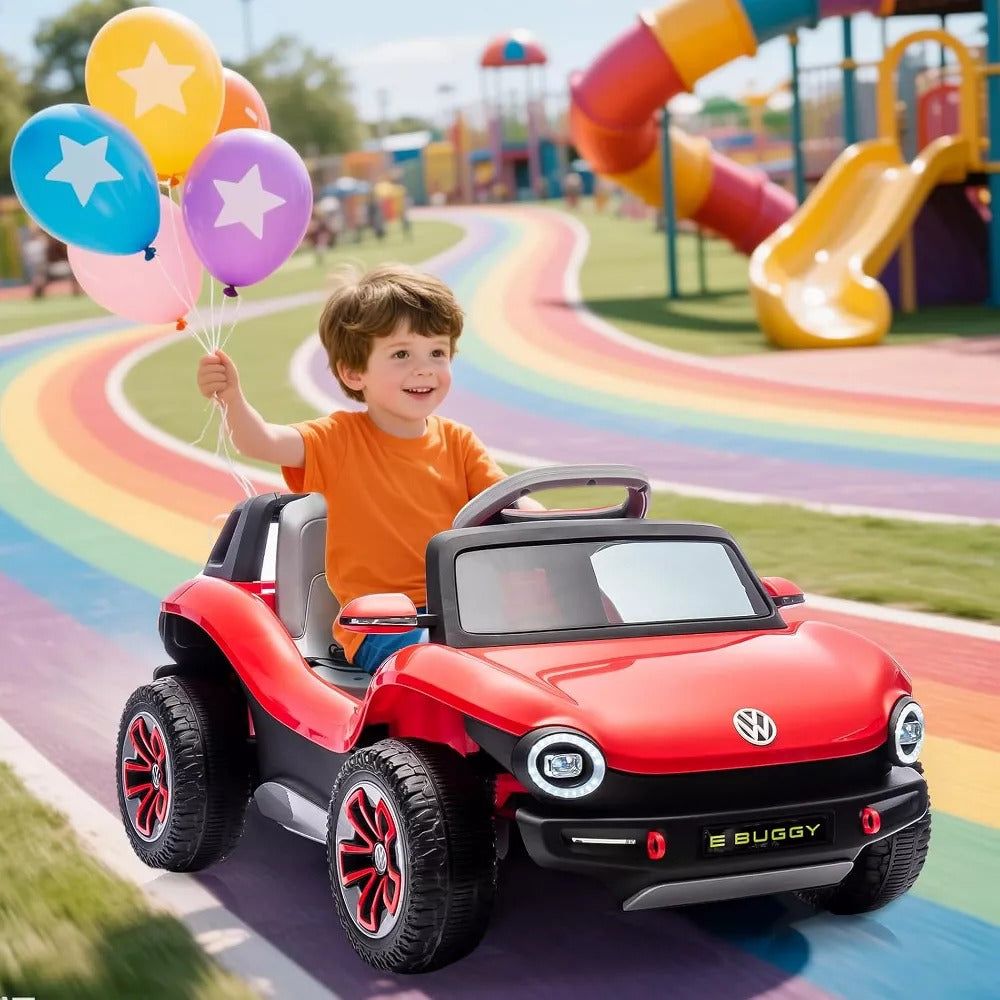 Licensed Volkswagen 12V Kids Ride-On Car with Parental Remote Control, LED Lights, Bluetooth, MP3 Player, Electric Battery Vehicle for Children 3+ Years