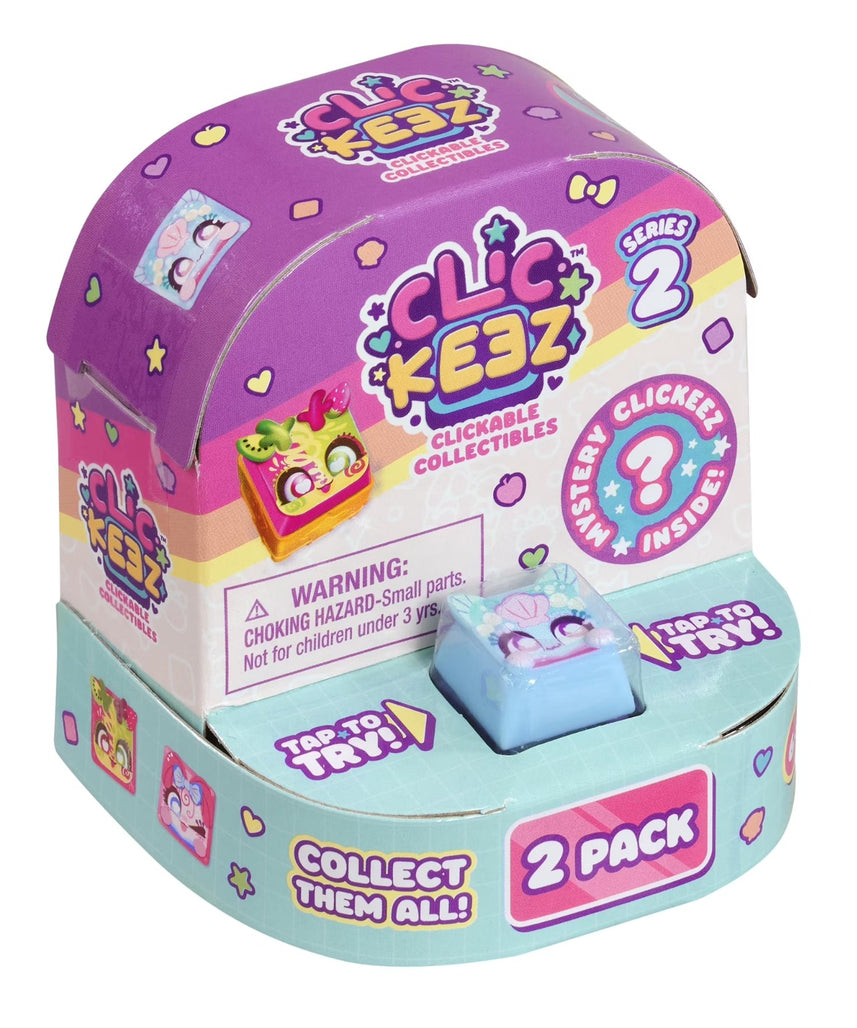 Clickeez Twin Pack Season 2 Clickable Keyboard Collectibles with 2 Mystery Characters, Keychain & Collector Guide, Fidget Toy for Kids Ages 6+