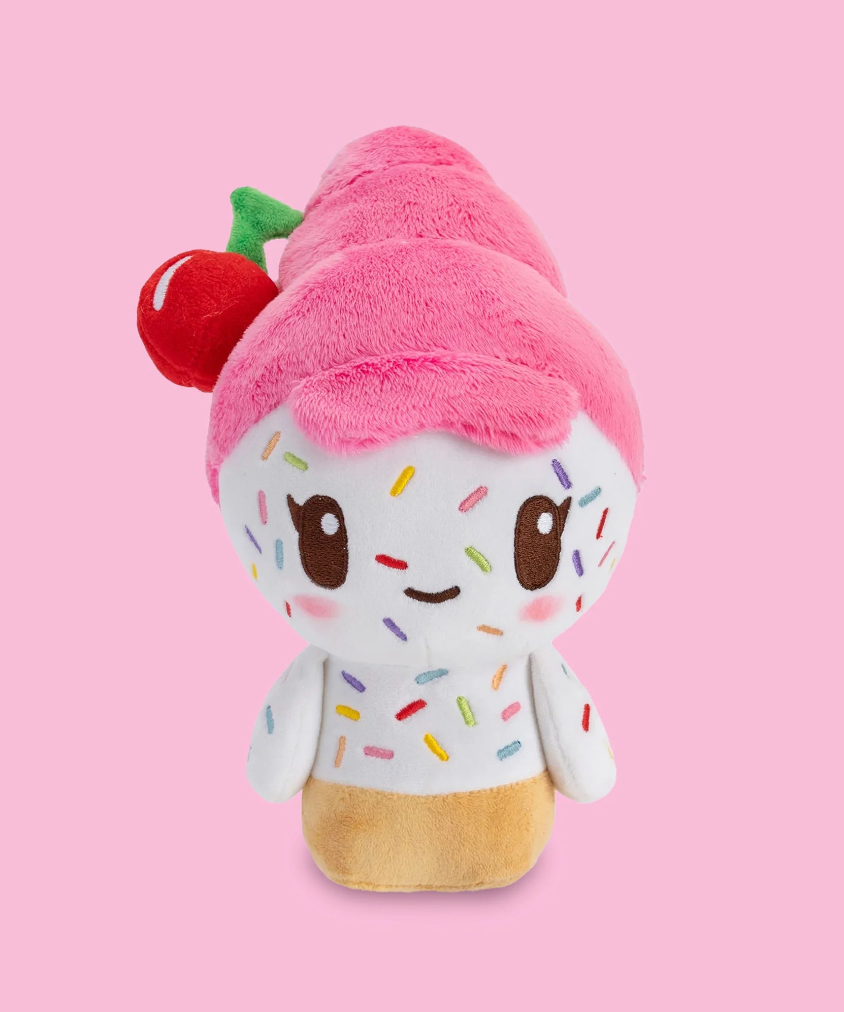 Official Moriah Elizabeth Cuepy Plushie, Soft Ice Cream Character Stuffed Toy with Cherry Detail, PP Cotton Filling, 9-Inch Collectible Plush for Fans and Gifting