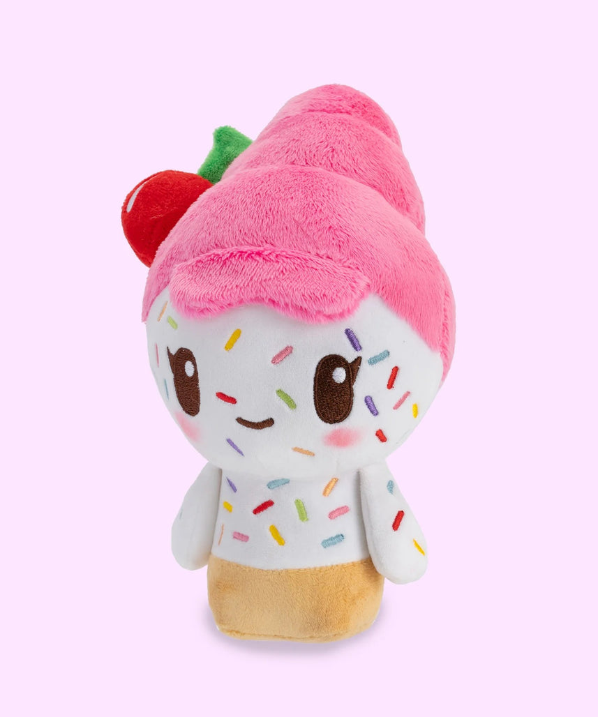 Official Moriah Elizabeth Cuepy Plushie, Soft Ice Cream Character Stuffed Toy with Cherry Detail, PP Cotton Filling, 9-Inch Collectible Plush for Fans and Gifting