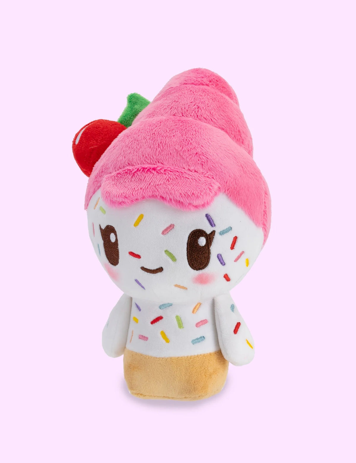 Official Moriah Elizabeth Cuepy Plushie, Soft Ice Cream Character Stuffed Toy with Cherry Detail, PP Cotton Filling, 9-Inch Collectible Plush for Fans and Gifting