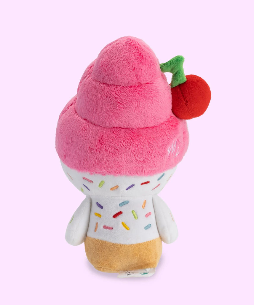 Official Moriah Elizabeth Cuepy Plushie, Soft Ice Cream Character Stuffed Toy with Cherry Detail, PP Cotton Filling, 9-Inch Collectible Plush for Fans and Gifting