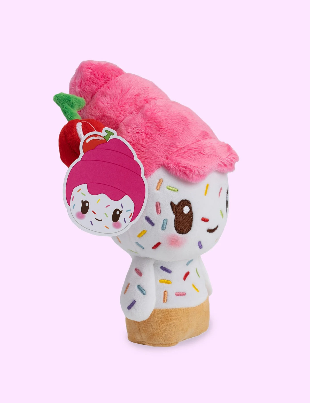 Official Moriah Elizabeth Cuepy Plushie, Soft Ice Cream Character Stuffed Toy with Cherry Detail, PP Cotton Filling, 9-Inch Collectible Plush for Fans and Gifting