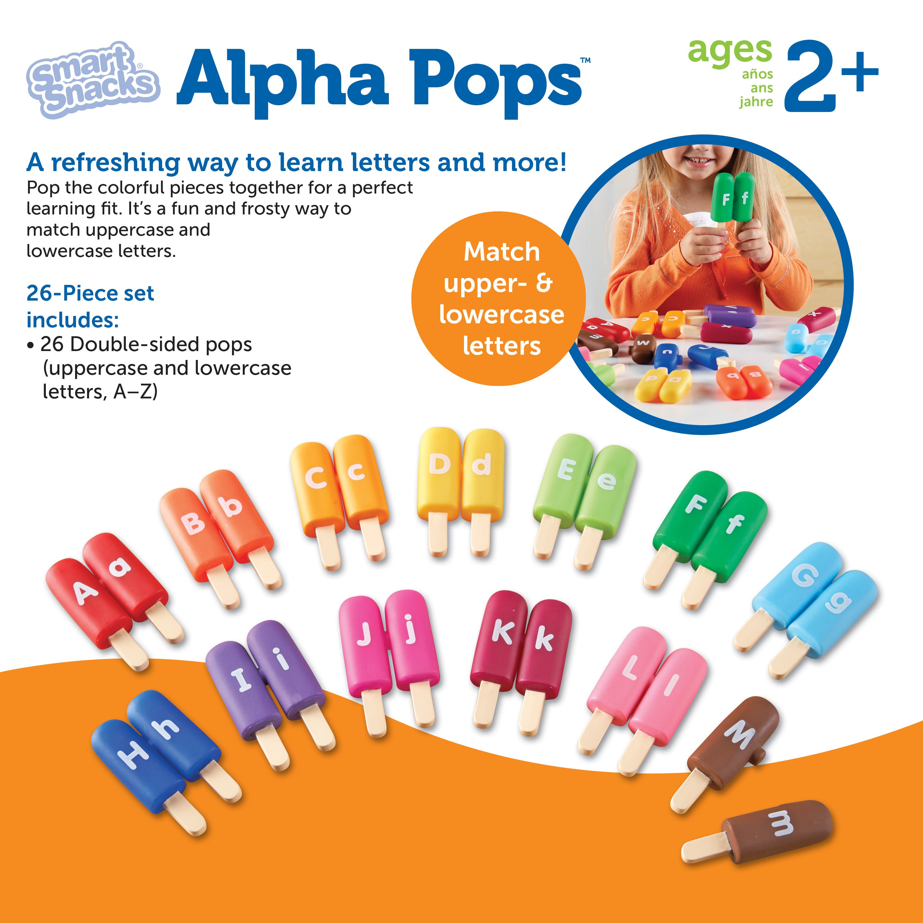 Learning Resources Smart Snacks Alpha Pops, Letter Recognition and Fine Motor Skill Development Toy, Ages 2+