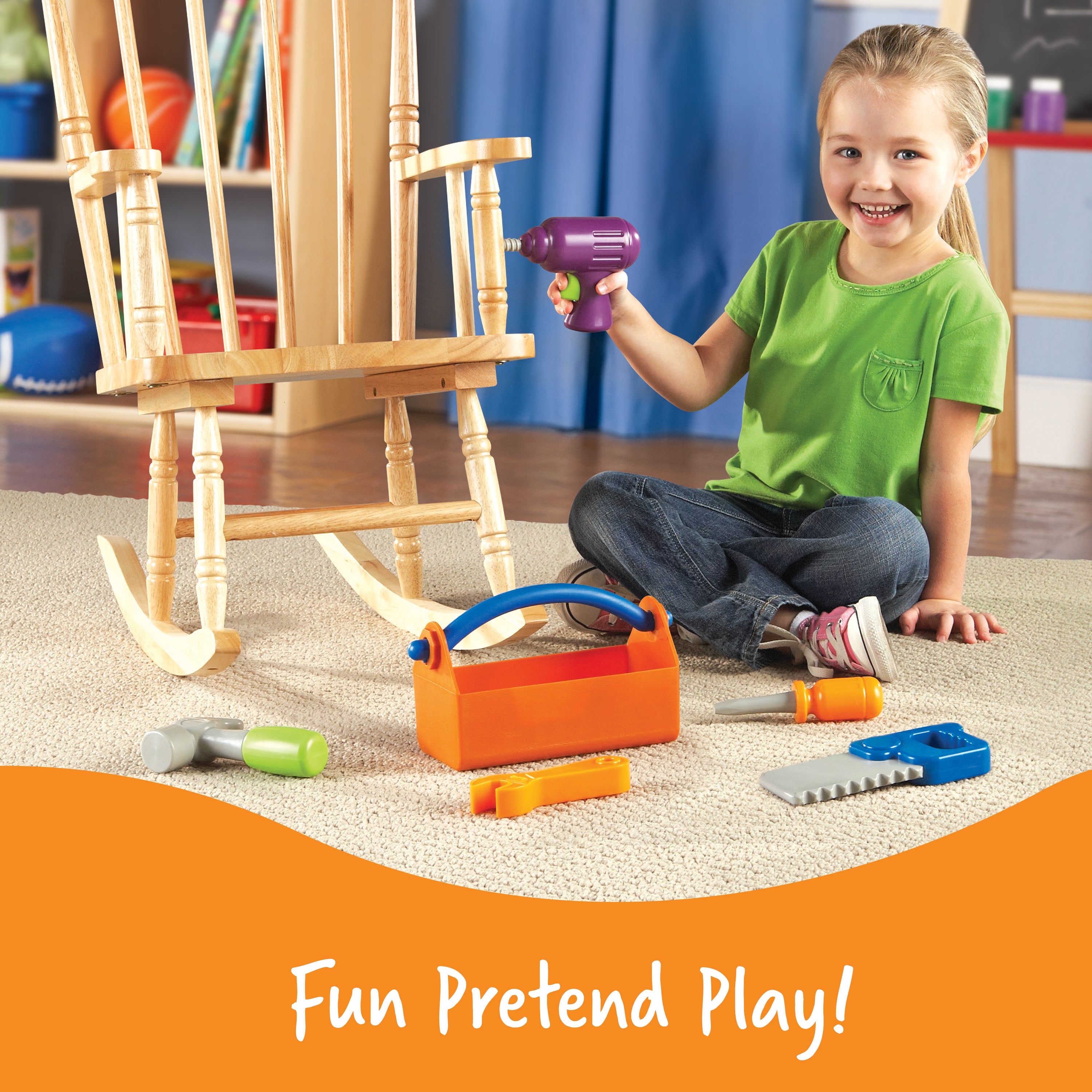 مجموعة أدوات New Sprouts Fix It من Learning Resources - أدوات لعب تظاهرية للأطفال الصغار من عمر سنتين فما فوق