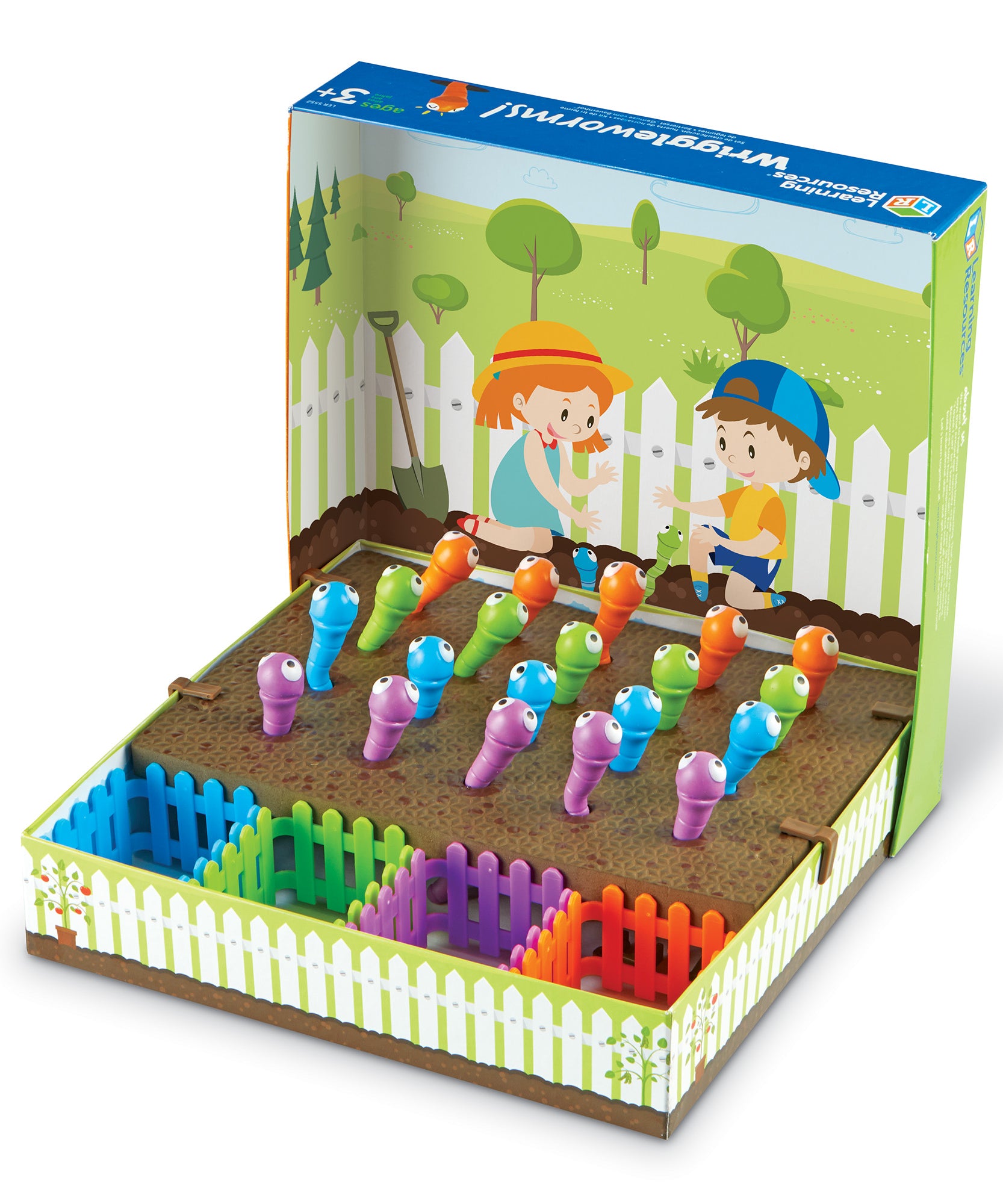 Learning Resources Wriggleworms Fine Motor Activity Set, 5-in-1 Preschool Learning Game, Develops Pencil Grip & Coordination, Includes Tri-Grip Tong & Activity Cards, Ages 3+